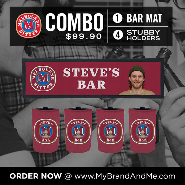 Melbourne Bitter Bar Mat plus 4 x Coolers Combo