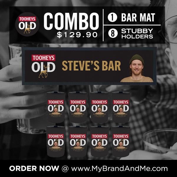 Tooheys Old Bar Mat plus 8 x Coolers (Picture &/or Text) Combo