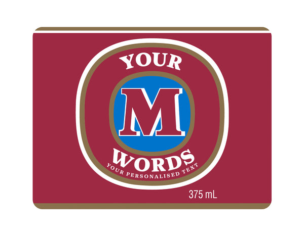 MELBOURNE BITTER 24 x 375ml Stubby labels with PICTURE AND/OR TEXT (beer not included)