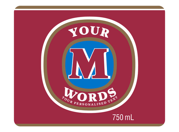 MELBOURNE BITTER 6 x 750ml Longneck labels with PICTURE AND/OR TEXT (beer not included)