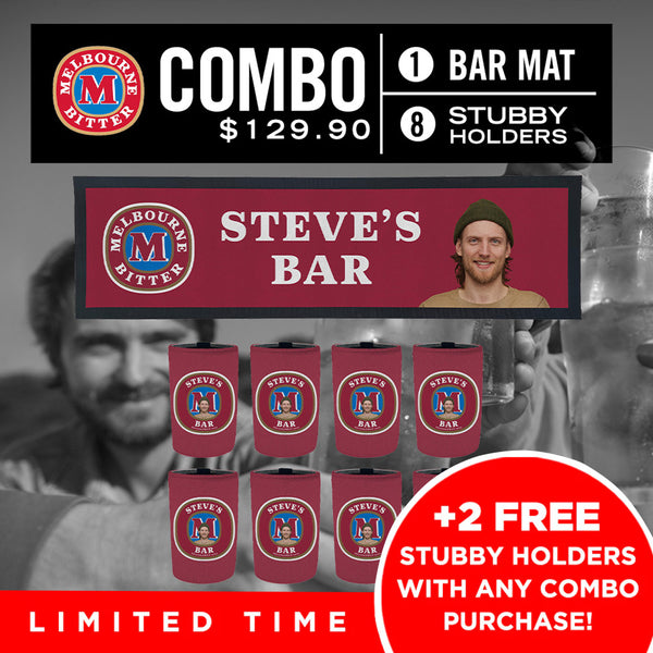 Melbourne Bitter Bar Mat plus 8 x Coolers Combo