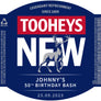 TOOHEYS NEW 24 x 375ml Stubby labels with PICTURE AND/OR TEXT (beer not included)