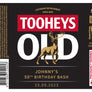 TOOHEYS OLD 6 x 750ml Longneck labels with PICTURE AND/OR TEXT (beer not included)