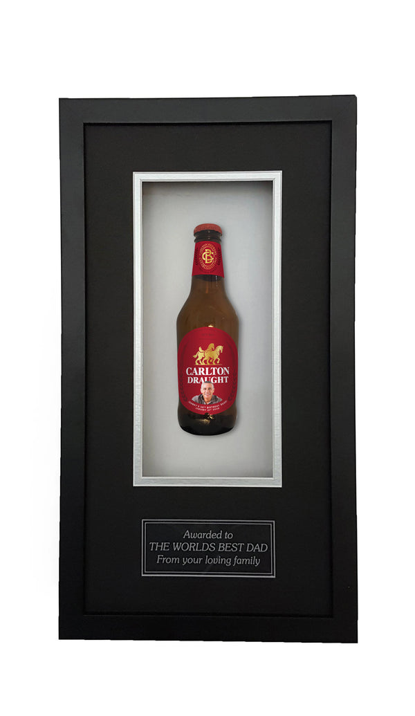 CARLTON DRAUGHT Framed Beer Bottle (44cm x 24cm) (beer not included)