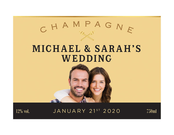 6 x Moët & Chandon Champagne 750ml Complimentary Label With Picture AND/OR Text (champagne not included)