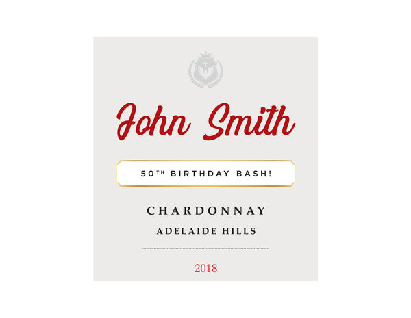 6 x White Wine Labels with Picture AND/OR Text (Generic design, SIZE can also be personalised) (wine not included)