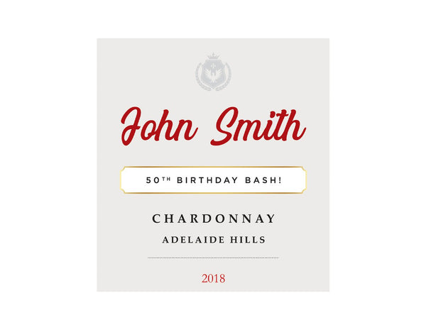 24 x White Wine Labels with Picture AND/OR Text (Generic design, SIZE can also be personalised) (wine not included)