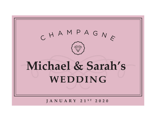 6 x Veuve Clicquot Rosé Champagne 750ml Complimentary Label With Picture AND/OR Text (champagne not included)