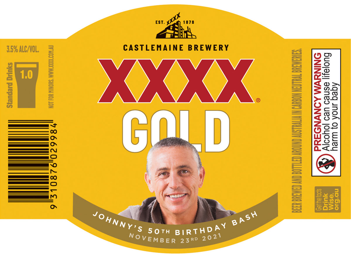 XXXX GOLD 24 x 375ml Stubby labels with PICTURE AND/OR TEXT (beer not – My  Brand And Me