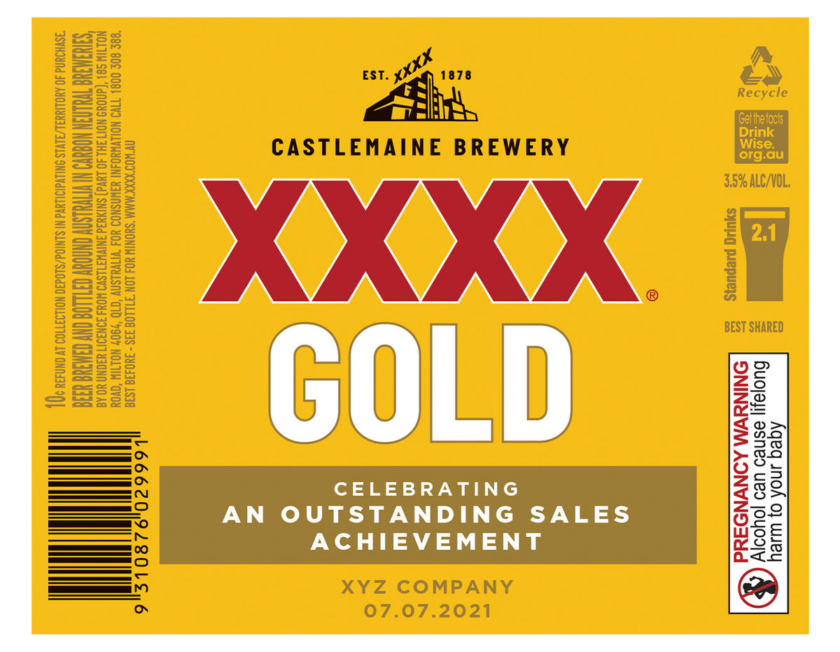 XXXX GOLD 6 x 750ml Longneck labels with PICTURE AND/OR TEXT (beer not – My  Brand And Me