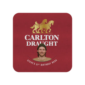 CARLTON DRAUGHT 6 x Personalised Neoprene Coasters with PICTURE and TEXT