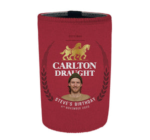 CARLTON DRAUGHT Personalised Stubby Holders with PICTURE and/or TEXT