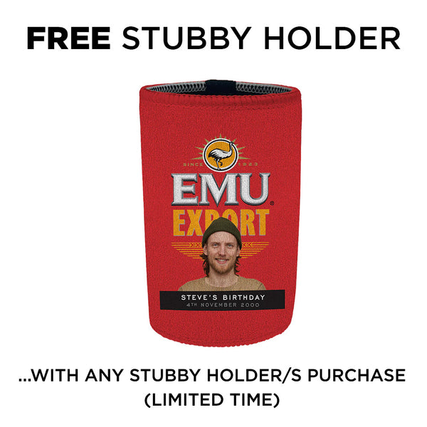 EMU EXPORT Personalised Stubby Holders with PICTURE and/or TEXT