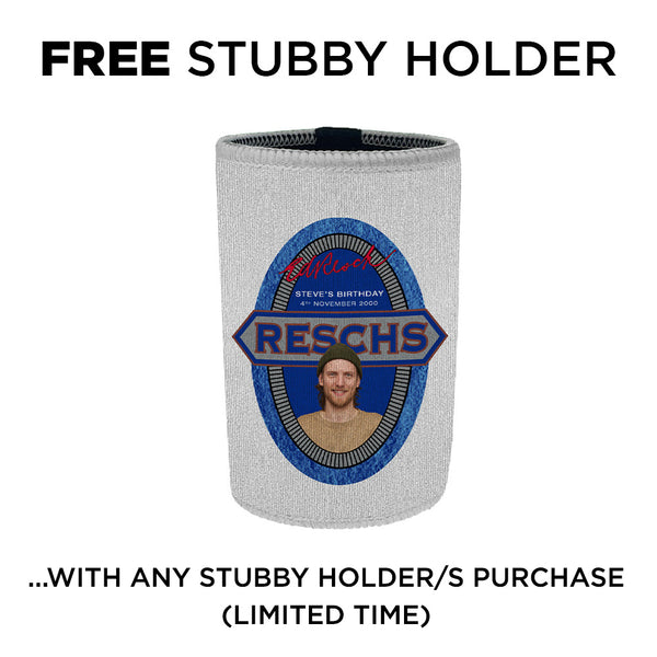 RESCHS Personalised Stubby Holders with PICTURE and/or TEXT