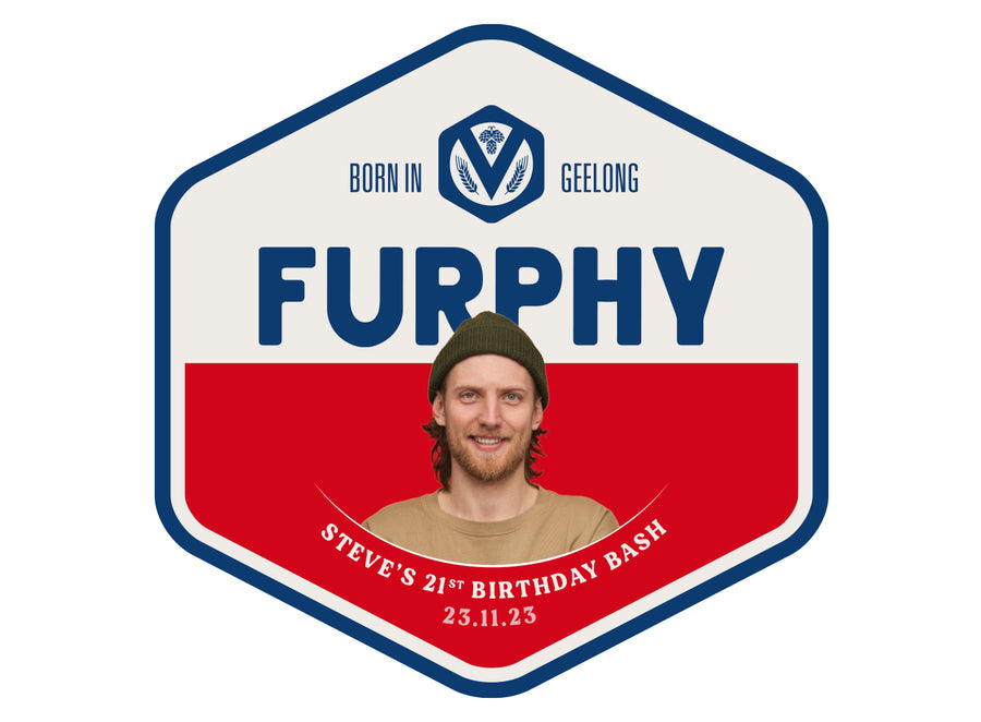 Furphy Crisp 6 x 375ml Stubby labels with PICTURE AND/OR TEXT (beer not included)