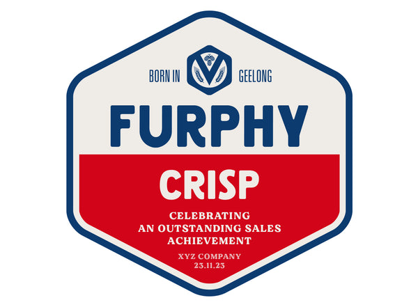 Furphy Crisp 24 x  375ml Stubby labels with PICTURE AND/OR TEXT (beer not included)