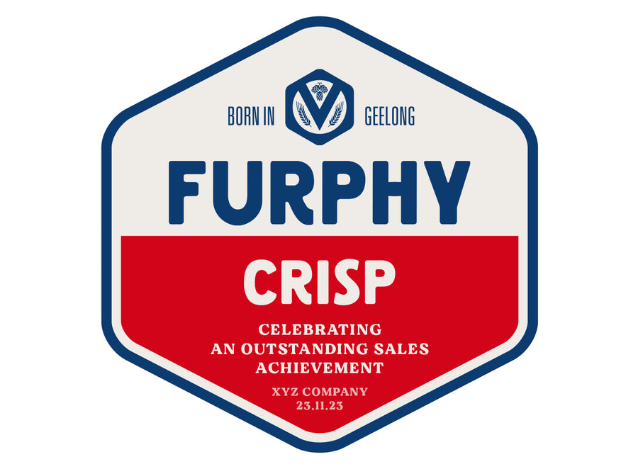 Furphy Crisp 6 x 375ml Stubby labels with PICTURE AND/OR TEXT (beer not included)