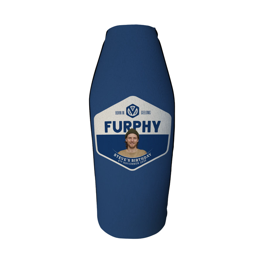 FURPHY CRISP Personalised Long Neck Zip Up Coolers with PICTURE and/or TEXT