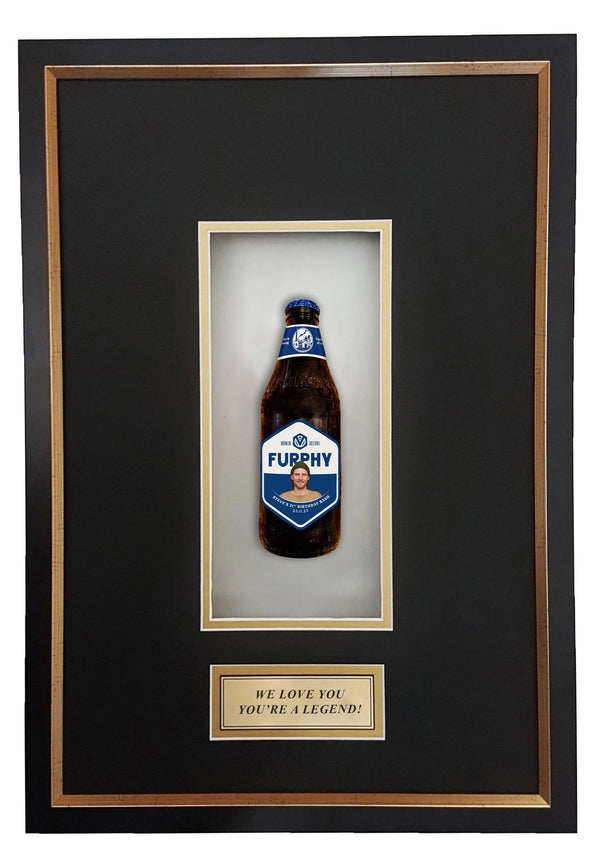 Furphy Original Deluxe Framed Beer bottle with Engraving (50cm x 34cm) (beer not included)