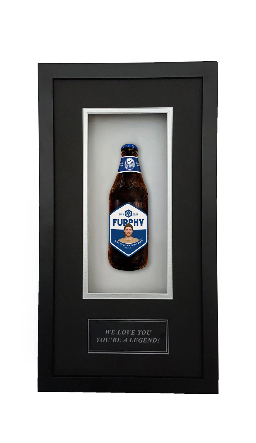 Furphy Original Framed Beer Bottle (44cm x 24cm) (beer not included)
