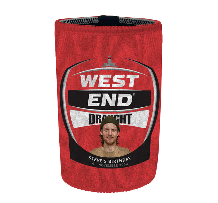 WEST END DRAUGHT Personalised Stubby Holders with PICTURE and/or TEXT