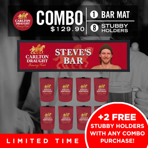 Carlton Draught Bar Mat plus 8 x Coolers (NAME CHANGE) Combo