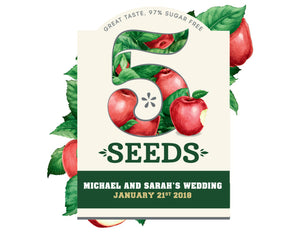 5 SEEDS CIDER 6 x 345ml Low Sugar Apple bottle labels with PICTURE AND/OR TEXT (cider not included)