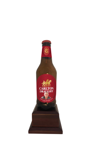 CARLTON DRAUGHT Bottle on Pedestal with PERSONALISED LABEL (beer not included)