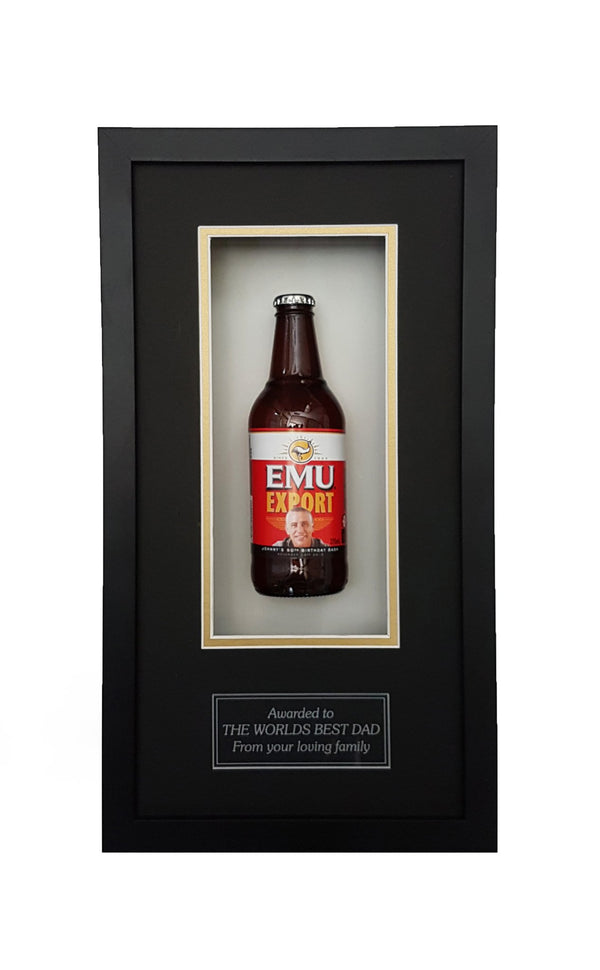 EMU EXPORT Framed Beer Bottle (44cm x 24cm)-My Brand And Me