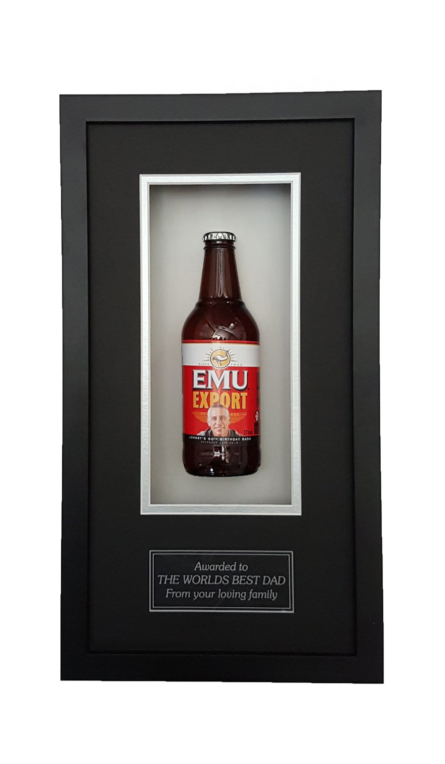 EMU EXPORT Framed Beer Bottle (44cm x 24cm)-My Brand And Me