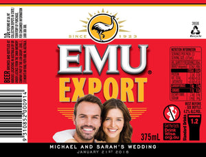 EMU EXPORT 6 x 375ml Stubby labels with PICTURE & TEXT-My Brand And Me