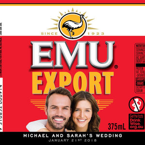 EMU EXPORT 24 x 375ml Stubby labels with PICTURE & TEXT-My Brand And Me