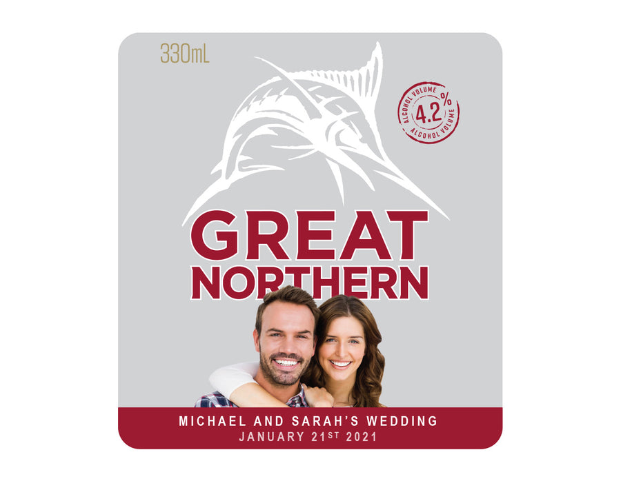 GREAT NORTHERN ORIGINAL 6 x 330ml Picture Labels (beer not included)