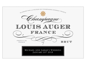 6 x 750ml Louis Auger Champagne labels with PICTURE AND/OR TEXT (champagne not included)