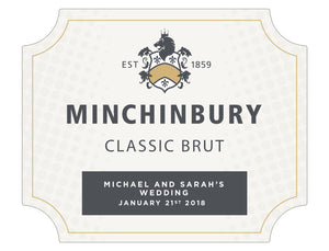 6 x 750ml Minchinbury Brut labels with PICTURE AND/OR TEXT (champagne not included)