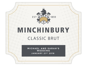 1-5 x 750ml Minchinbury Brut labels with PICTURE AND/OR TEXT (champagne not included)