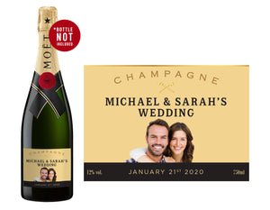 1-5 x Moët & Chandon Champagne 750ml Complimentary Labels With Picture AND/OR Text (champagne not included)