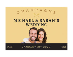 1-5 x Moët & Chandon Champagne 750ml Complimentary Labels With Picture AND/OR Text (champagne not included)