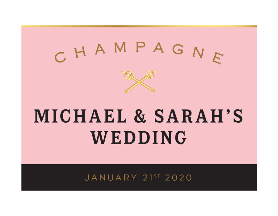 1-5 x Moët & Chandon Rosé Champagne 750ml Complimentary Labels With Picture AND/OR Text (champagne not included)