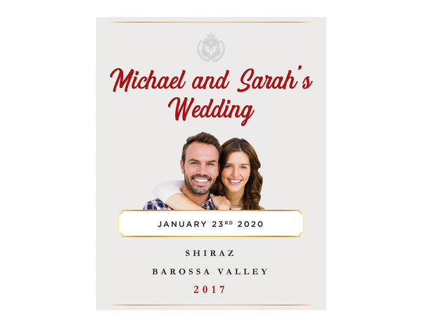 24 x Red Wine Labels with Picture AND/OR Text (Generic design, SIZE can also be personalised) (wine not included)
