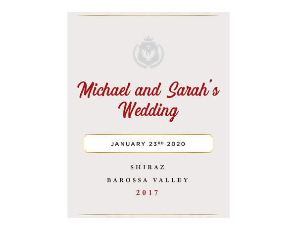 24 x Red Wine Labels with Picture AND/OR Text (Generic design, SIZE can also be personalised) (wine not included)