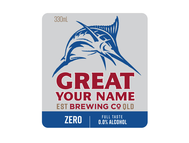 GREAT NORTHERN ZERO 24 x 330ml NAME CHANGE only Stubby label (beer not included)