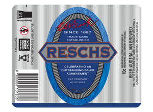 RESCHS 6 x 750ml Longneck labels with PICTURE AND/OR TEXT (beer not included)