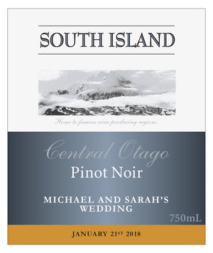 6 x 750ml South Island Pinot Noir labels with PICTURE AND/OR TEXT (wine not included)