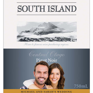 6 x 750ml South Island Pinot Noir labels with PICTURE & TEXT-My Brand And Me