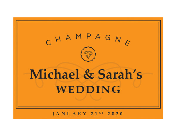 6 x Veuve Clicquot Champagne 750ml Complimentary Label With Picture AND/OR Text (champagne not included)