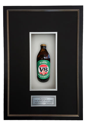 VICTORIA BITTER Deluxe Framed Beer bottle with Engraving (50cm x 34cm)-My Brand And Me