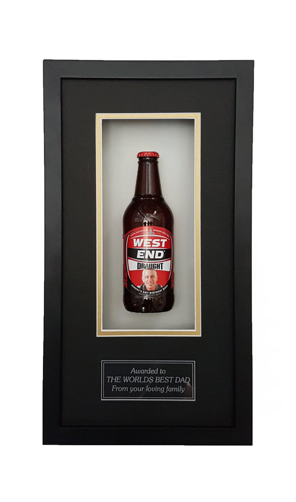 WEST END DRAUGHT Framed Beer Bottle (44cm x 24cm)-My Brand And Me