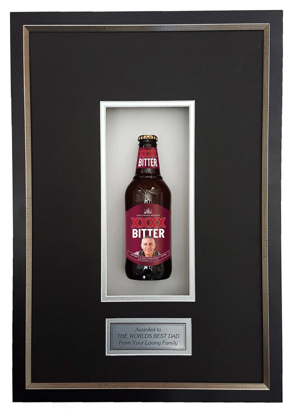 XXXX BITTER Framed Beer Bottle (44cm x 24cm) (beer not included)