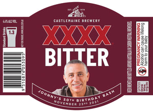 XXXX BITTER 24 x 375ml Stubby labels with PICTURE AND/OR TEXT (beer not included)